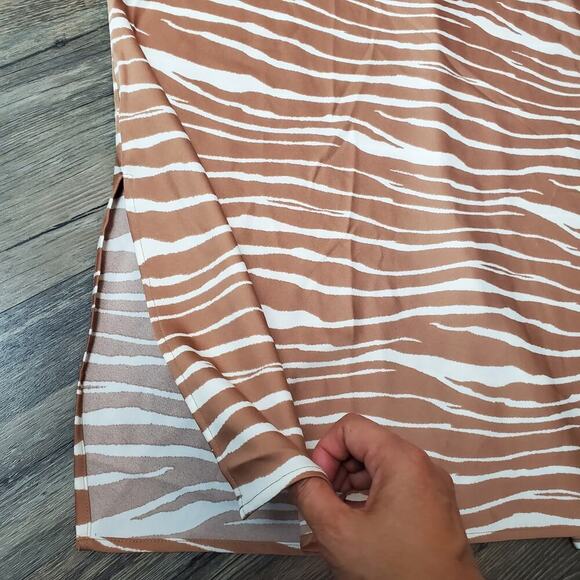 A New Day Women’s Brown Zebra Striped Slip Dress 90s Casual Evening Size XXL - Picture 4 of 8